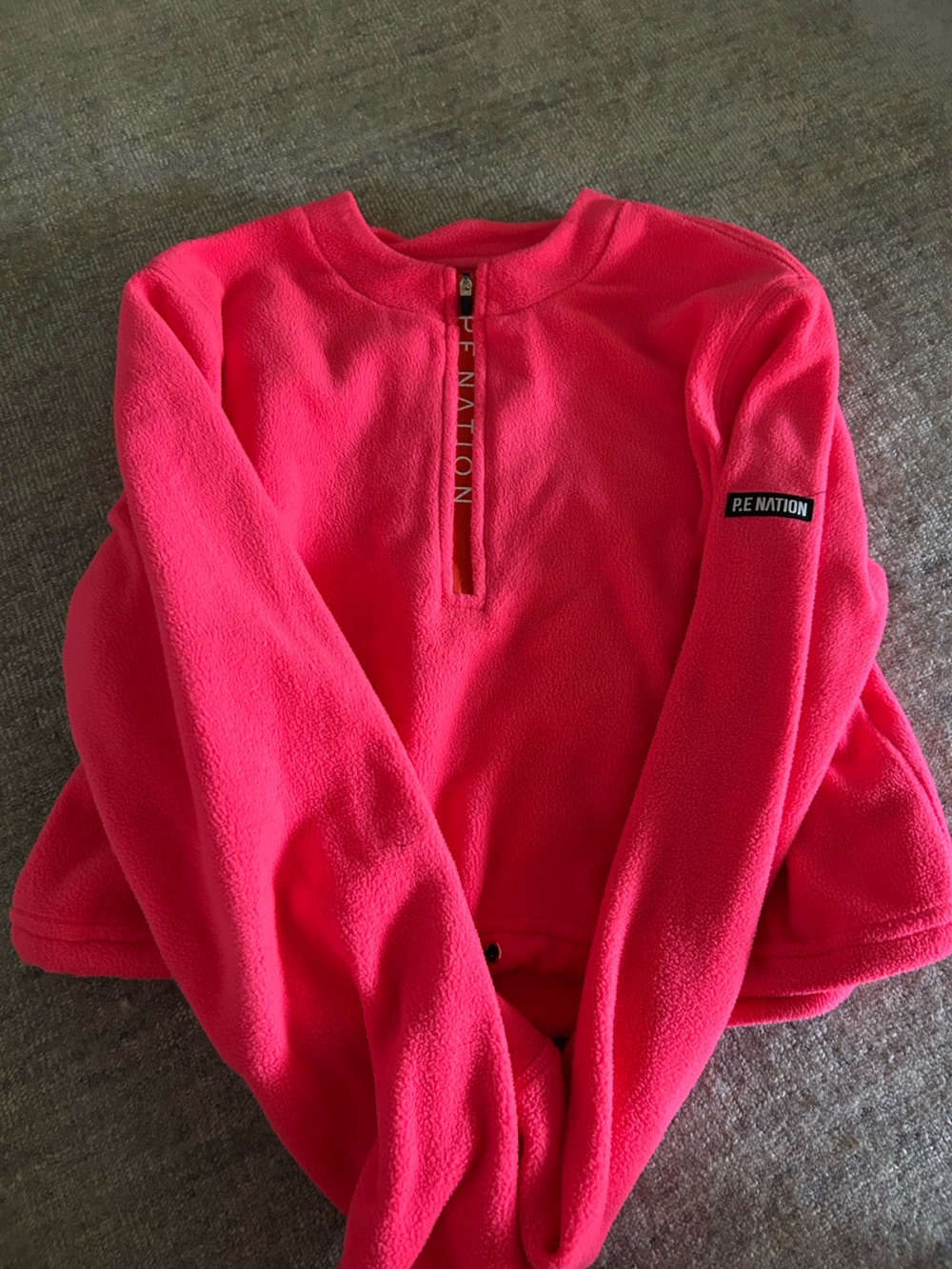 P.E NATION Bright Hot Pink Half-Zip Teddy Jacket - ACCEPTING OFFERS